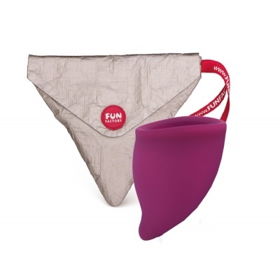 Copo menstrual Fun Cup com bolsa de transporte - Tamanho B Copo menstrual Fun Cup com bolsa de transporte - Tamanho B