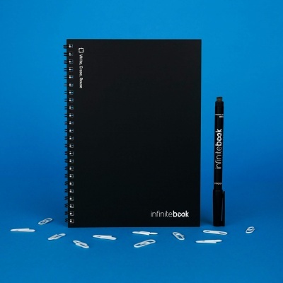 Caderno reutilizável Infinitebook - A5 Preto Caderno reutilizável Infinitebook - A5 Preto
