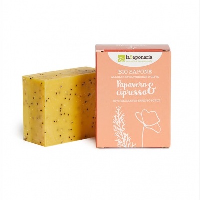Sabonete Biológico Papoila e Cipreste - Efeito exfoliante revitalizante - La Saponaria