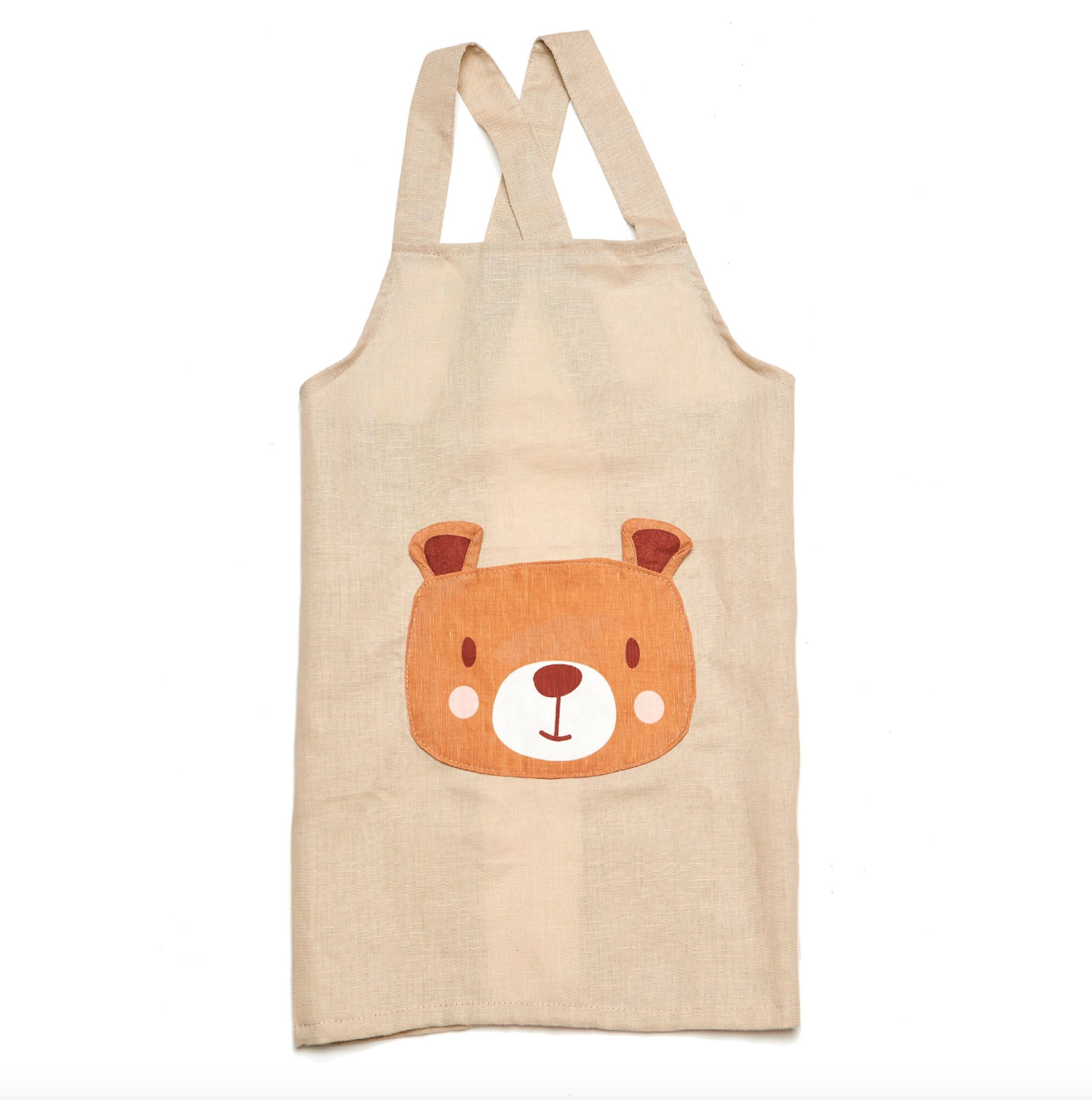 Avental de linho com urso da ThreadBear Design Avental de linho com urso da ThreadBear Design