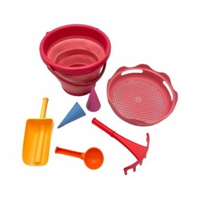 Conjunto Brinquedos Praia 7 em 1 ROSA CompacToys