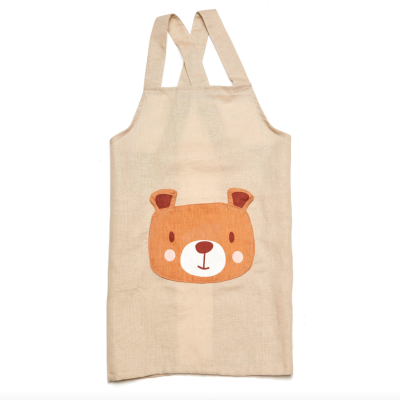 Avental de linho com urso da ThreadBear Design