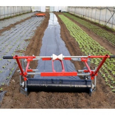 Enrolador manual de plástico preto para cobrir fileiras de cultivo em estufa