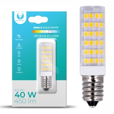 Lâmpada E14 4.5W 230V Corn 6000K 450lm