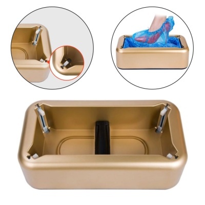 Base dourada dispensadora de sacos plásticos com suporte central