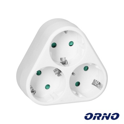Ficha Elétrica Adaptadora 3x Schuko ORNO