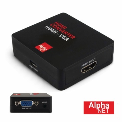CONVERSOR HDMI -> VGA C ÁUDIO AMPLIFICADO ALPHANET