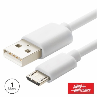 CABO USB-A 2.0 MACHO  MICRO USB-B 1M BRANCO ALPHA