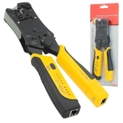 ALICATE DE CRAVAR FICHAS 8P6P C TESTADOR DE CABOS