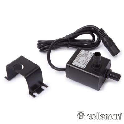 Bomba de água elétrica preta Velleman com cabo e suporte de metal