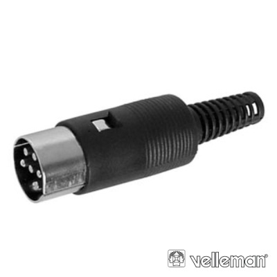 FICHA DIN 6P MACHO PRETA P SOLDAR VELLEMAN