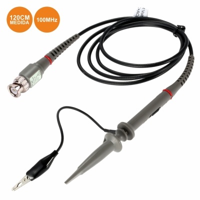 Cabo de sonda para osciloscópio com conector BNC e clipe crocodilo
