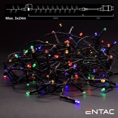 Grinalda 240 LEDs Multicor 24m C Alimentador ENTAC