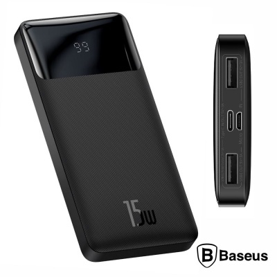 Powerbank 10000mAh QC 15W Preto Bipow BASEUS