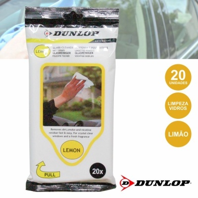 TOALHETES HÚMIDOS P LIMPEZA DE VIDROS 20X DUNLOP