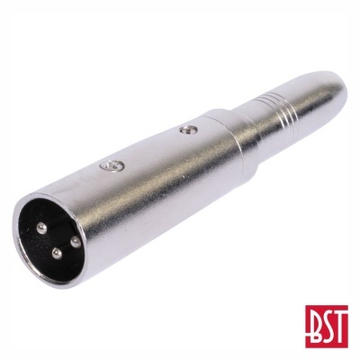 Ficha Adaptadora XLR 3p Macho  Jack 6.35mm Fêmea Mn BST