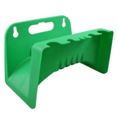 Suporte ou organizador de plástico verde para montagem na parede.