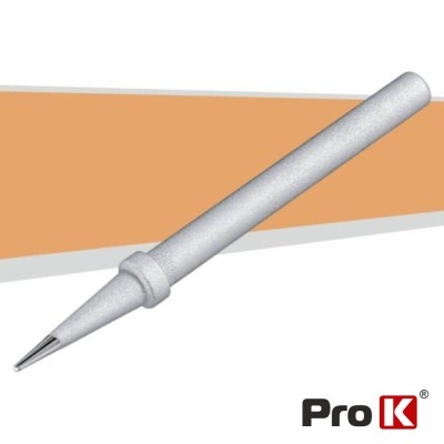 Bico metálico tubular prateado para soldador com logo ProK