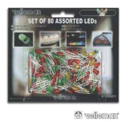 CONJUNTO DE 80 LEDS 3MM-5MM CORES SORTIDAS