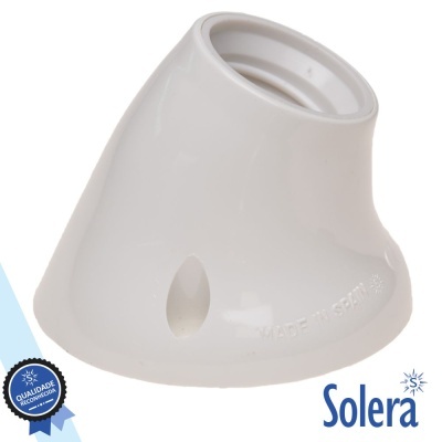 CASQUILHO P LÂMPADA E27 CURVO BRANCO SOLERA