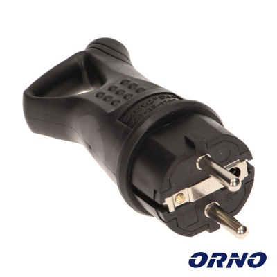 Ficha Schuko Macho 16A Preta ORNO