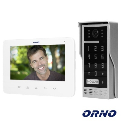 Intercomunicador de vídeo ORNO com ecrã a cores e painel exterior com teclado e câmara