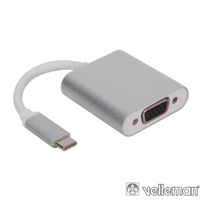 Cabo Adaptador USB-C 3.1 VGA C Audio 1080p VELLEMAN