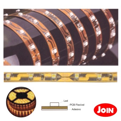 FITA FLEXÍVEL 300 LEDS 3528 AMARELO 24W 12V 5M