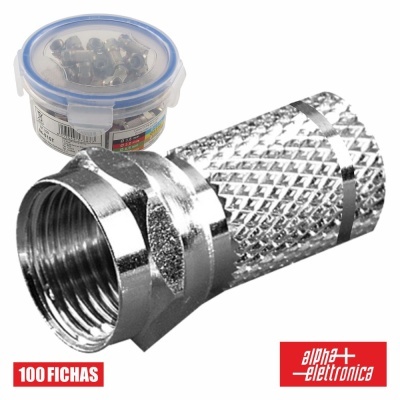 FICHA F HQ FÊMEA NIQUELADA  P CABO 6.5MM RG59 COM 1 O-RING