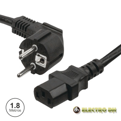 CABO ALIMENTAÇÃO SCHUKO MACHO 3P  IEC C13 FÊMEA 1.8M PRETO