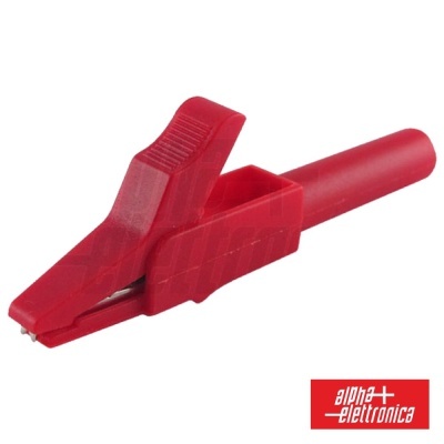 PINÇA CROCODILO 4MM ISOLADA VERMELHA