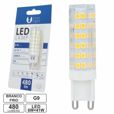 LÂMPADA G9 6W=41W 230V BRANCO FRIO 480LM