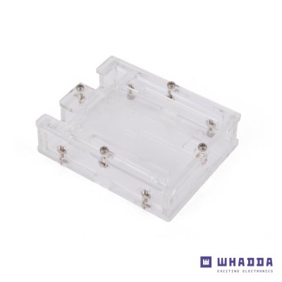 Estojo transparente de acrílico com parafusos metálicos para eletrónica