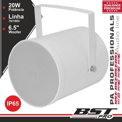 ALTIFALANTE PROJETOR SOM PA 100V 6" 20W IP65 ABS BRANCO