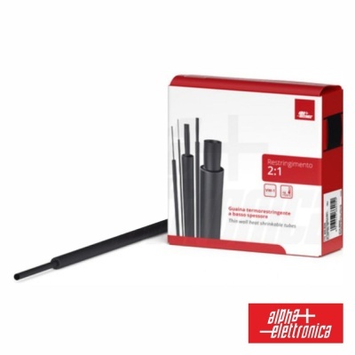 Tubo Manga Termoretráctil Ø12.7mm 5m Preto ALPHA
