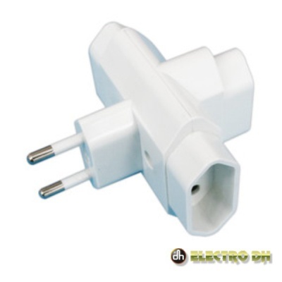 FICHA ELÉTRICA TRIPLA 3 SAÍDAS EURO