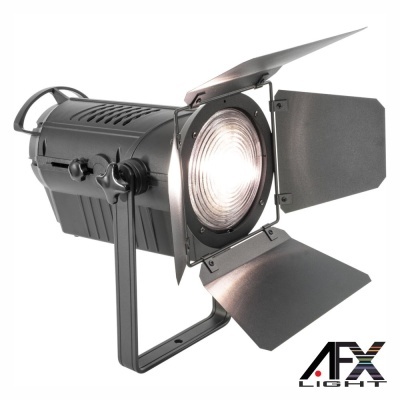 Refletor de luz profissional preto com quatro abas ajustáveis e lente circular