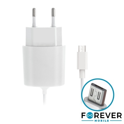 ALIMENTADOR COMUTADO MICRO USB 2.1A BRANCO FOREVER