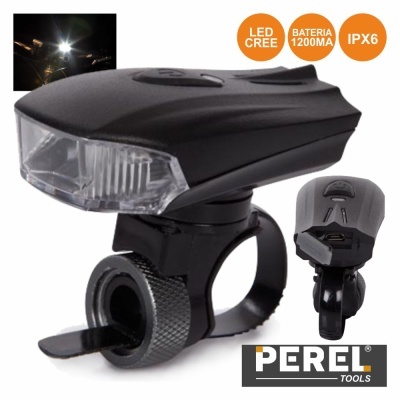 LANTERNA P BICICLETA LED CREE USB BATERIA IPX6 PEREL