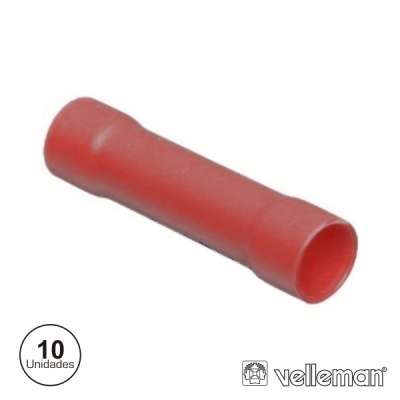 CONECTOR ISOLADO FÊMEA REDONDO VERMELHO 10X VELLEMAN