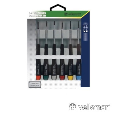 CONJUNTO DE 6 CHAVES 4 FENDAS + 2 PHILIPS VELLEMAN