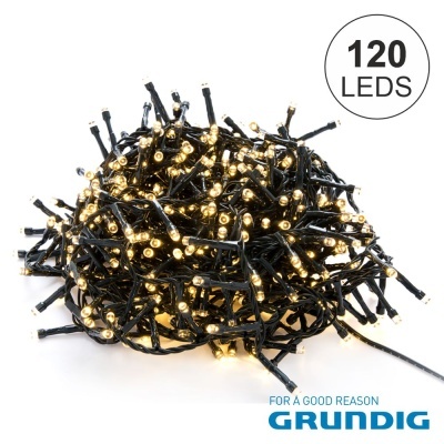 CONJUNTO DE LUZES C 120 LEDS 230V BRANCO QUENTE GRUNDIG