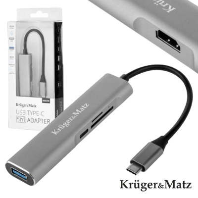 HUB USB-C C USB3.0 HDMI E LEITOR DE CARTÕES KRUGER MATZ