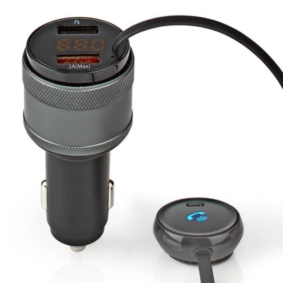 Carregador de isqueiro para automóvel com display digital e carregamento sem fio