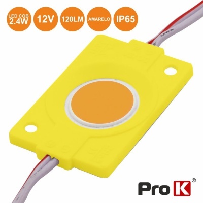 MÓDULO C 1 LED COB 2.4W AMARELO 120LM 12V IP65 PROK