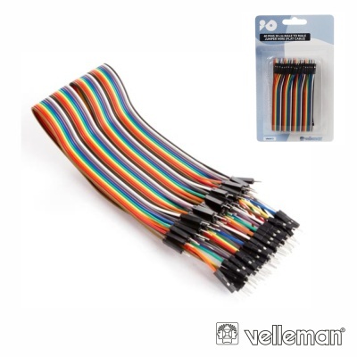 KIT SHUNTES MACHO MACHO EM CABO PLANO 40PINS 30CM VELLEMAN