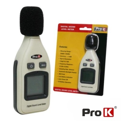 Medidor de nível de som digital Pro K com ecrã e protecção de esponja preta