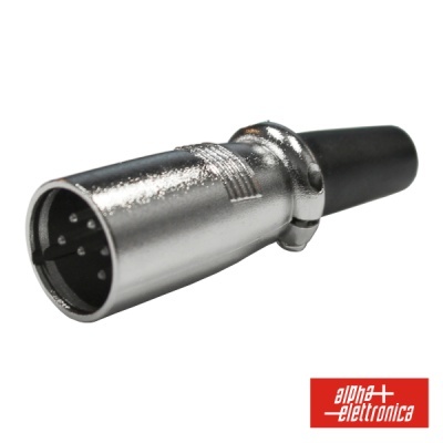 FICHA XLR 6P MACHO NIQUELADA PROTEÇÃO BLOQUEIO