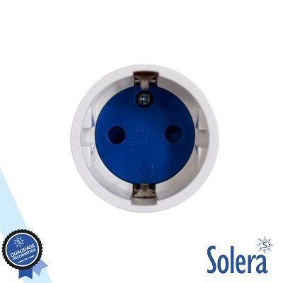 Ficha Schuko Fêmea 16a250v Branco SOLERA