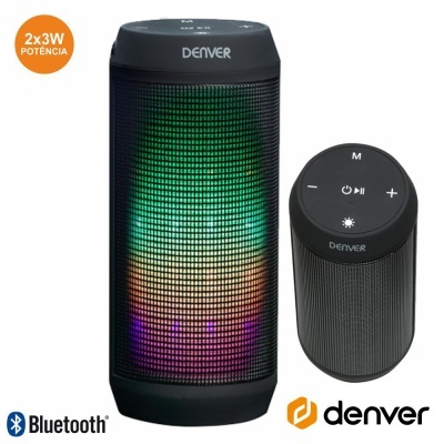 COLUNA BLUETOOTH PORTÁTIL 6W BAT LED DENVER